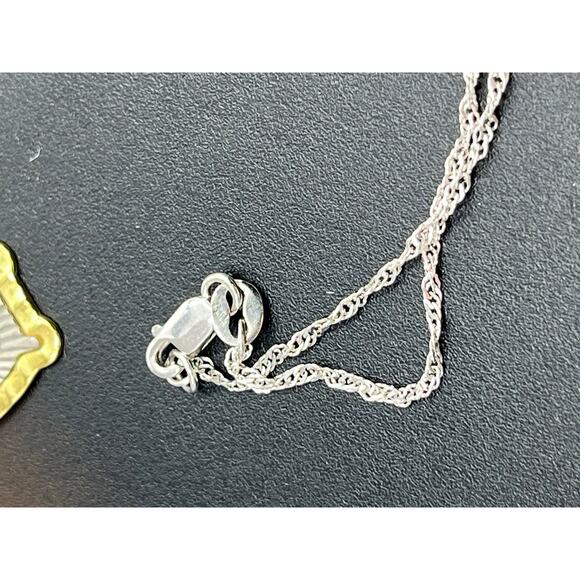 N 925 Sterling Silver Vermeil Our Lady of Guadalupe Pendant and Singapore chain. - Picture 4 of 10